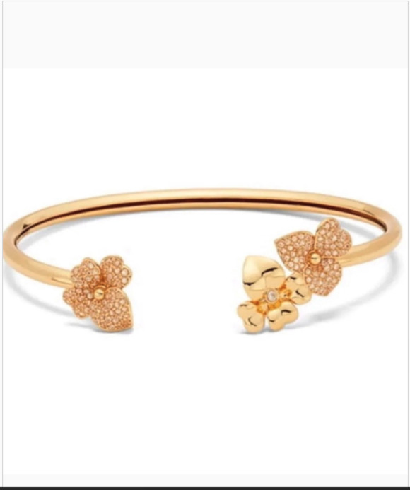kate spade Jewelry - Kate Spade Precious Pansy Pave Flex Cuff Bracelet NWT $89 MSRP